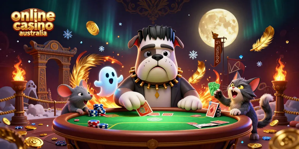 Engage at the online casino Australia with a lively casino scene featuring unique characters and vibrant game elements.