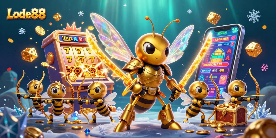 Lode88 offers thrilling slots action with vibrant character illustration and jackpot excitement.