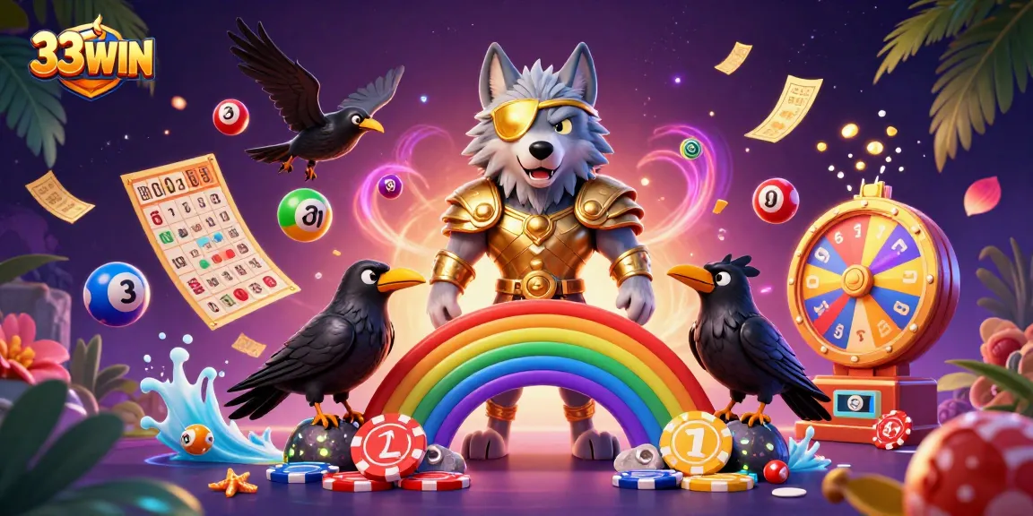 Experience winning at 33WIN with a vibrant scene of mythical characters and dynamic casino elements.