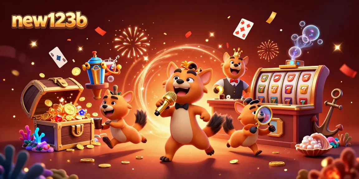 Experience thrilling moments at new123b with cartoon hyenas in a vibrant casino setting.